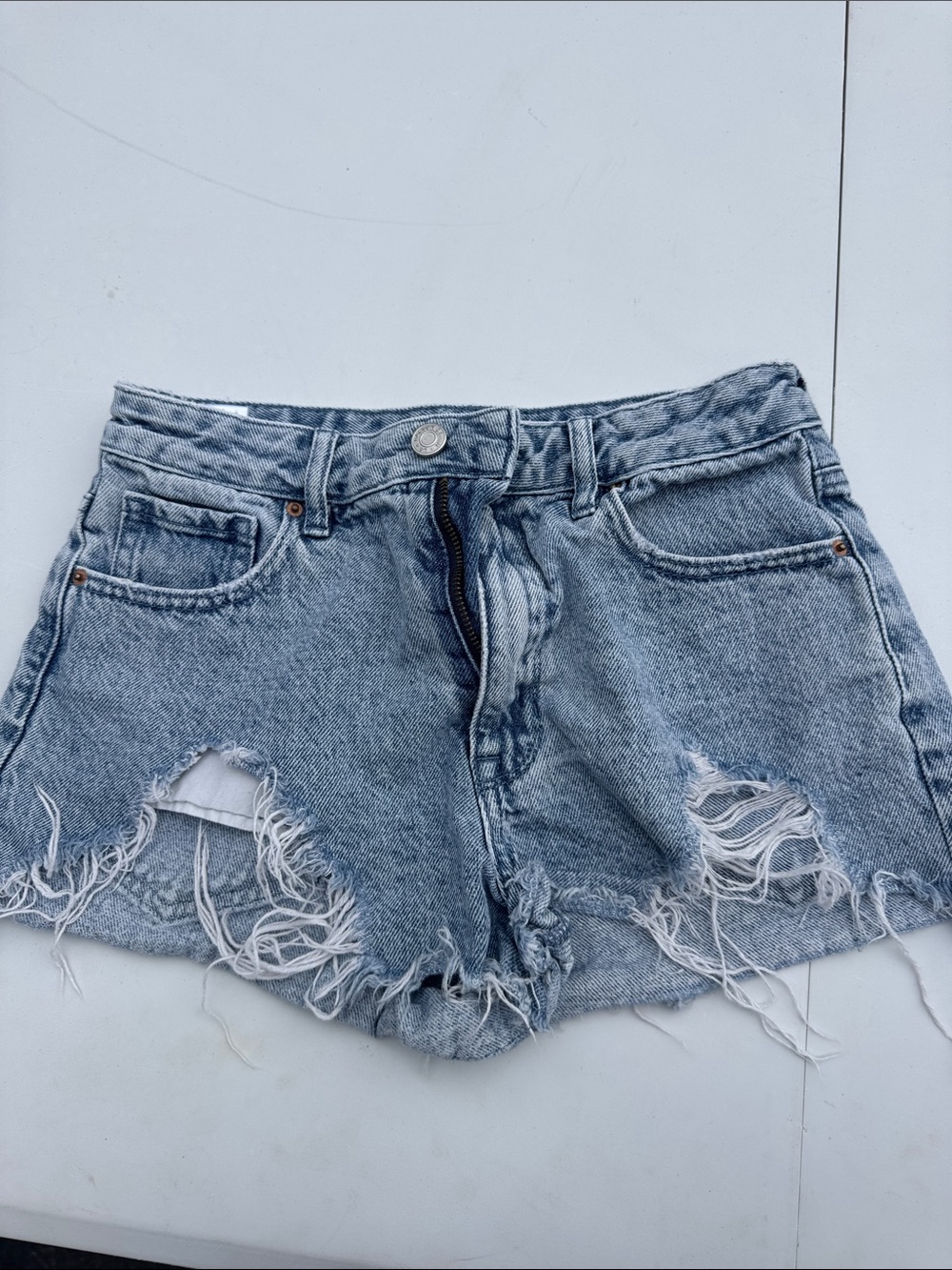 PacSun Light Blue Distressed Denim Cutoff Shorts